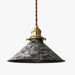 Cargar imagen en el visor de la Galería, Distressed grey white cone pendant lamp on white background