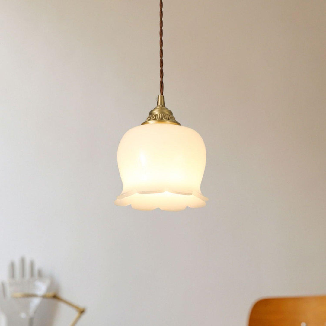 Brass Resin Petal Plug-In Pendant