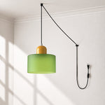 Bild in Gallery-Viewer laden, Mid‑Century Macaron Plug‑in Swag Pendant Light - Colorful Shade Hanging Lamp for Home Decor