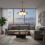 Charger l'image dans la visionneuse de galerie, Lampe suspension en grappe de globes sculpturaux de la série Orrise - Suspension en métal et verre