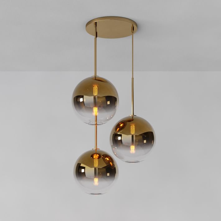 Lámpara de araña minimalista de cristal Selvion: luminaria escultural de vidrio artesanal