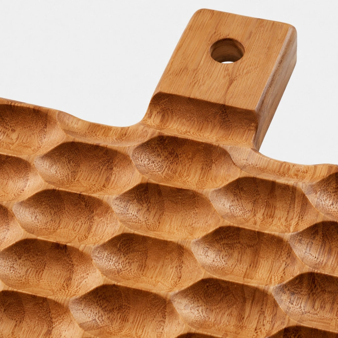 Close view of the warm wood textured surface