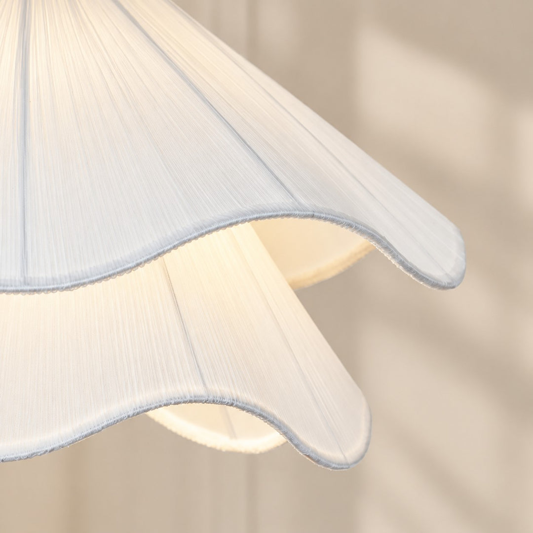 Layered Pleated Fabric Plug-In Pendant Light