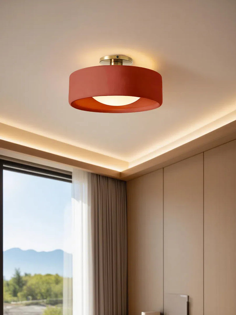 Lámpara de techo empotrada de porcelana: luminaria moderna de perfil bajo 