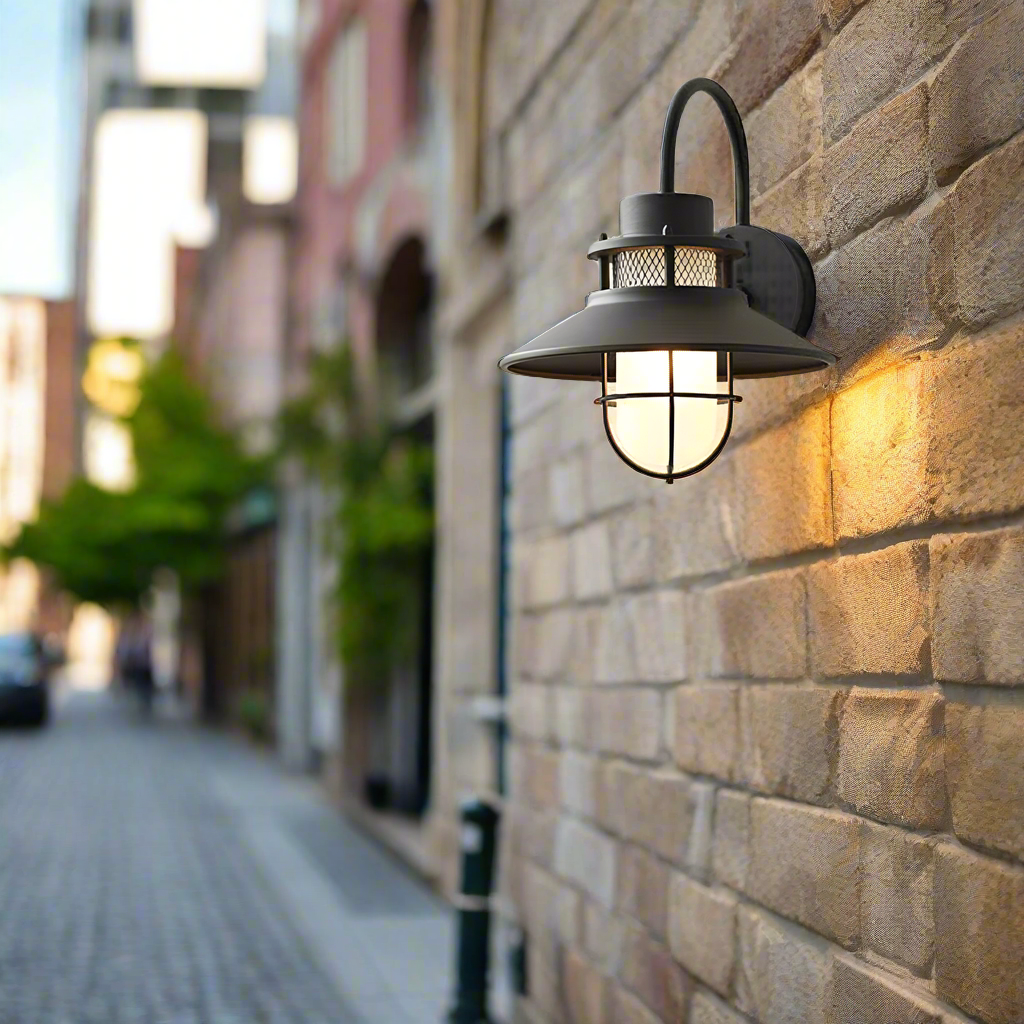 Torche extérieure lumineuse en métal pour mur