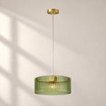 Charger l'image dans la visionneuse de galerie, Green ribbed glass shade