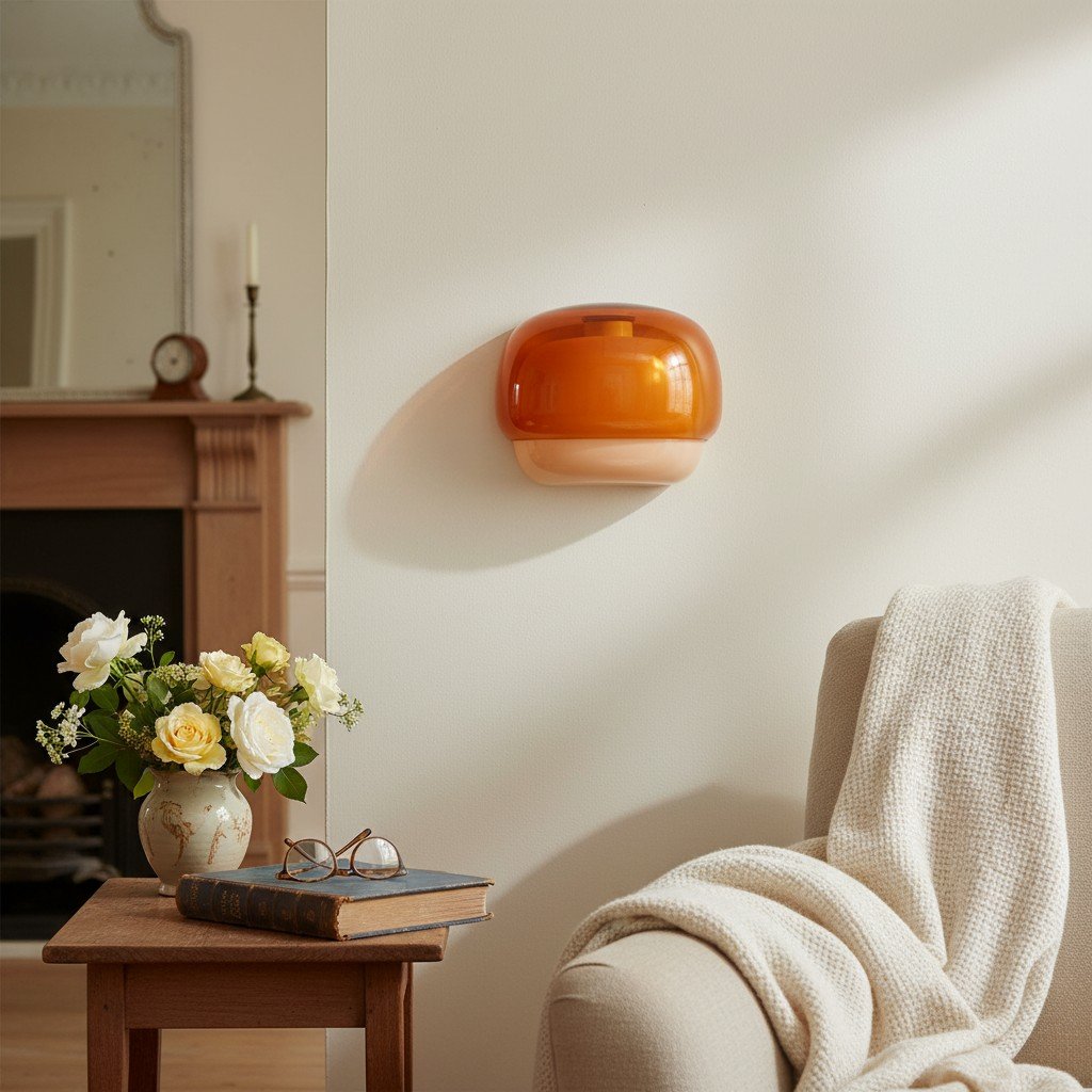 Aplique de pared Clinco con forma de globo de cristal contemporáneo: diseño moderno, iluminación versátil para salón, dormitorio y pasillo.