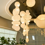 Bild in Gallery-Viewer laden, Stacked Ribbed Paper Swag Pendant Light