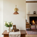 Charger l&#39;image dans la visionneuse de galerie, Conique Metal Industrial Wall Sconce with Adjustable Arm - Vintage Copper Cone Shade for Task Lighting
