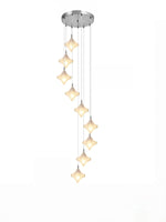 Bild in der Galerieansicht laden, Art Deco Stern Treppenpendelleuchte – Mattglas Hängeleuchte – Astris Altair
