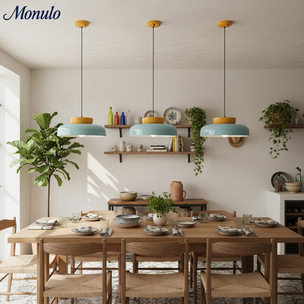 Fiesta Ceramic Bowl Pendant Light – Modern Colorful Ceiling Lamp for Kitchens and Dining Rooms