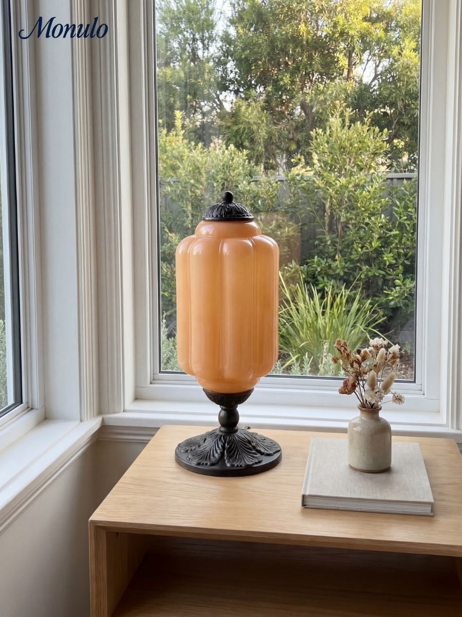 Vintage Glas Eloise Tischlampe