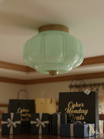 Load image into Gallery viewer, Eloise Flush Mount Milk Glass Ceiling Light – Modern Accent Lighting with Artistic Glass Shade
