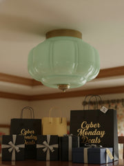 Eloise Flush Mount Milk Glass Ceiling Light – Modern Accent Lighting with Artistic Glass Shade