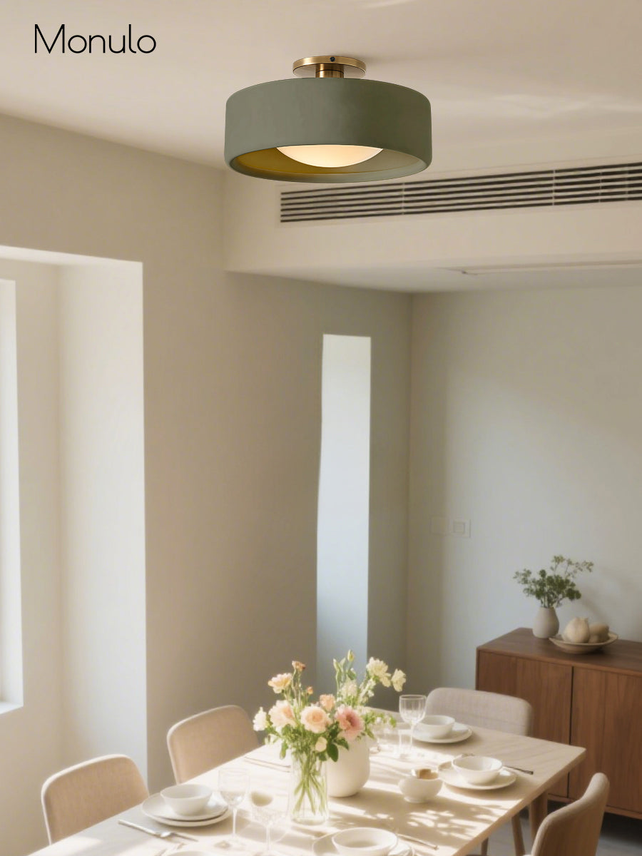 Cerova Porcelain Flush Mount Ceiling Light – Modern Low-Profile Fixture