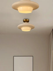 Art Deco Milk Glass Fixed Ceiling Light