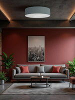 Load image into Gallery viewer, Soft Ceiling Lamp - Fabric &amp; Acrylic Round Light for Ambient Glow
