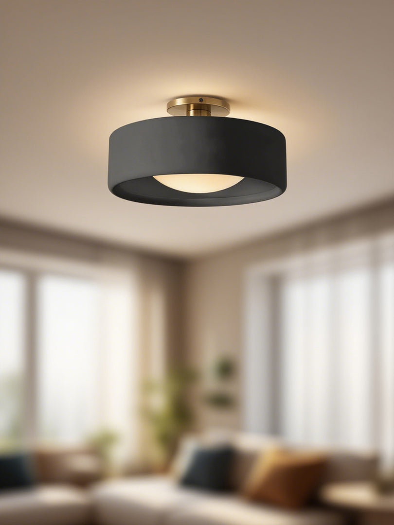Lámpara de techo empotrada de porcelana: luminaria moderna de perfil bajo 
