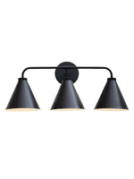Load image into Gallery viewer, Korvi Tapered Sconce Cone Wall Light – Black or Brass Conical Retro Design
