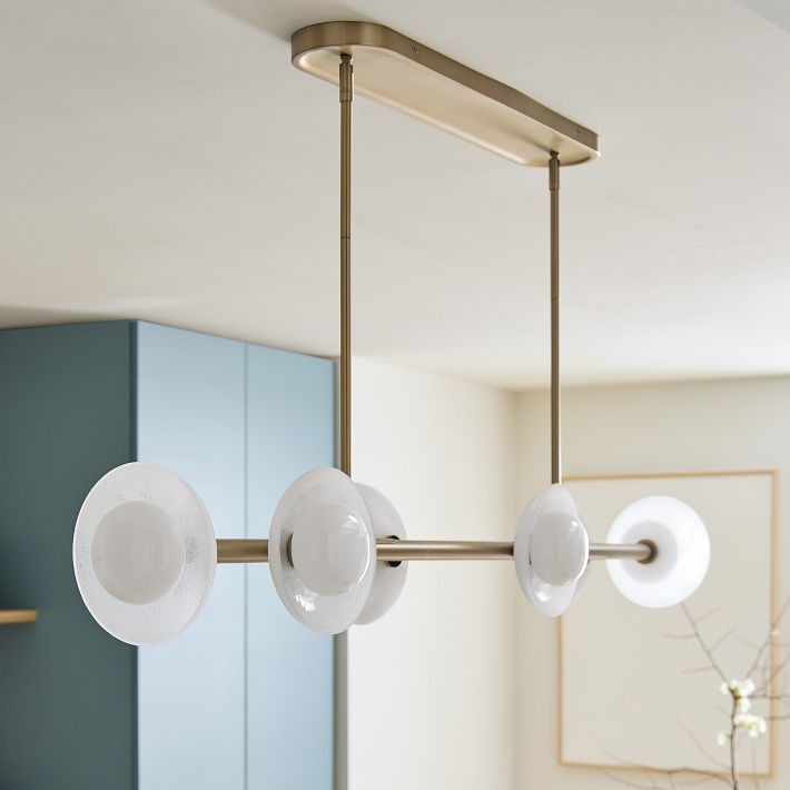 Lámpara de araña lineal Elorina de 6 luces - Lámpara de metal moderna - Iluminación para comedor