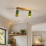 Bild in Gallery-Viewer laden, Green jade brass ceiling light detail 10