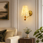 Bild in Gallery-Viewer laden, Capiz shell wall sconce illuminating a classic living room wall