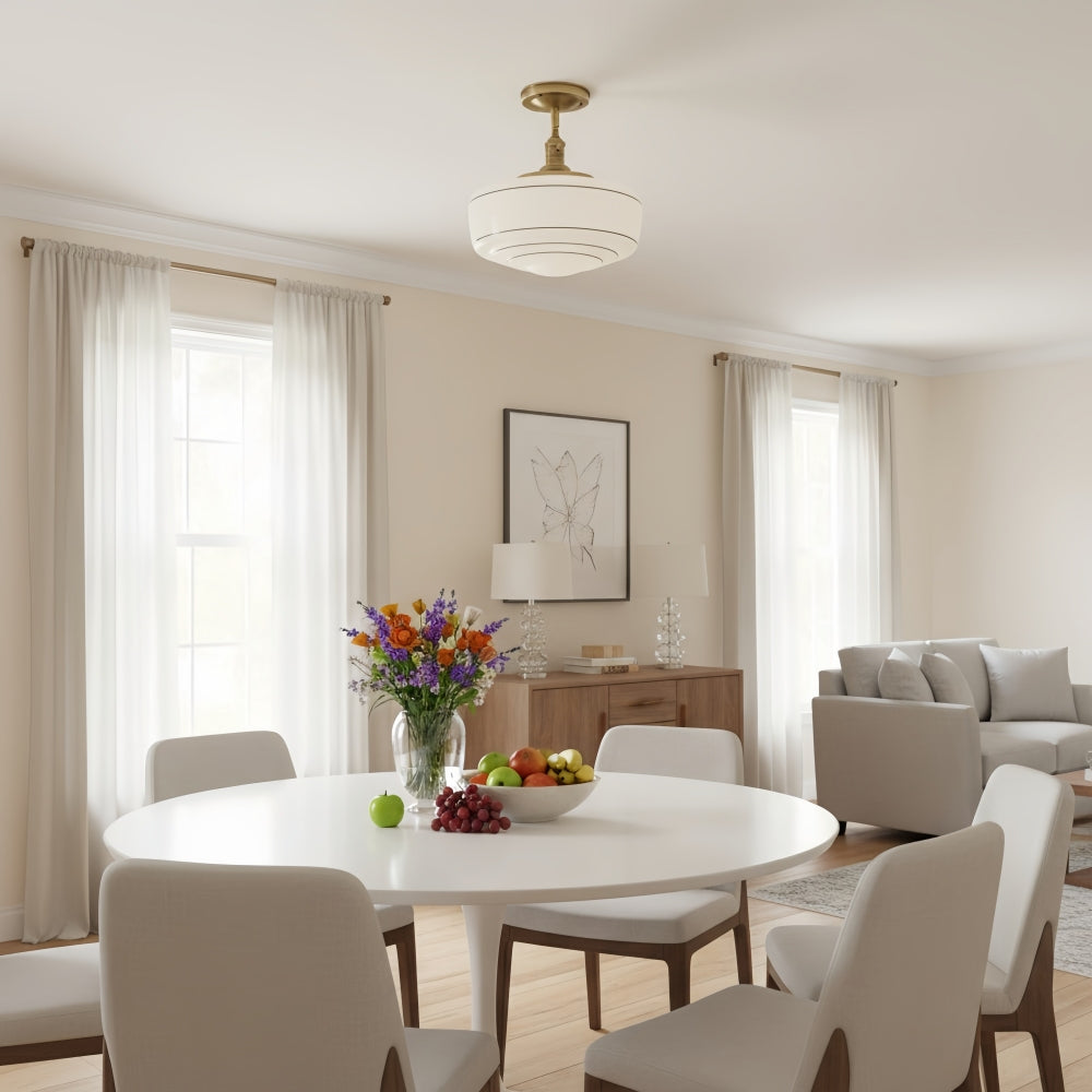 Lámpara de Techo Moderna Nalaviro - Pantalla de Vidrio para Sala y Recibidor