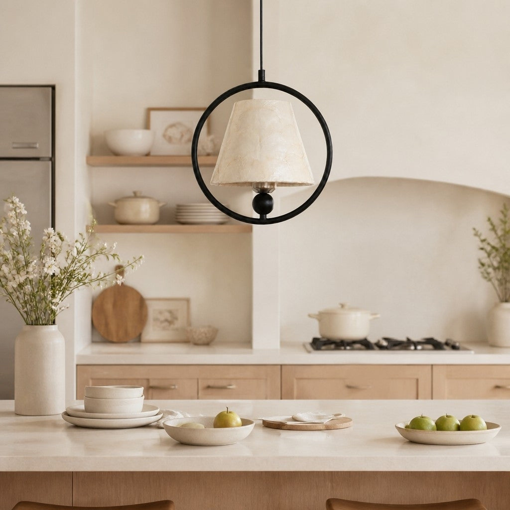 Shellure Sculptural Design Ring Hanging Lamp - Modern Pendant Light for Cozy Interiors