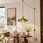 Bild in Gallery-Viewer laden, Fluted Glass Floral Swag Pendant