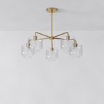 Load image into Gallery viewer, Lumivelle 5-Light Glass Chandelier – Modern Metal Round Lighting
