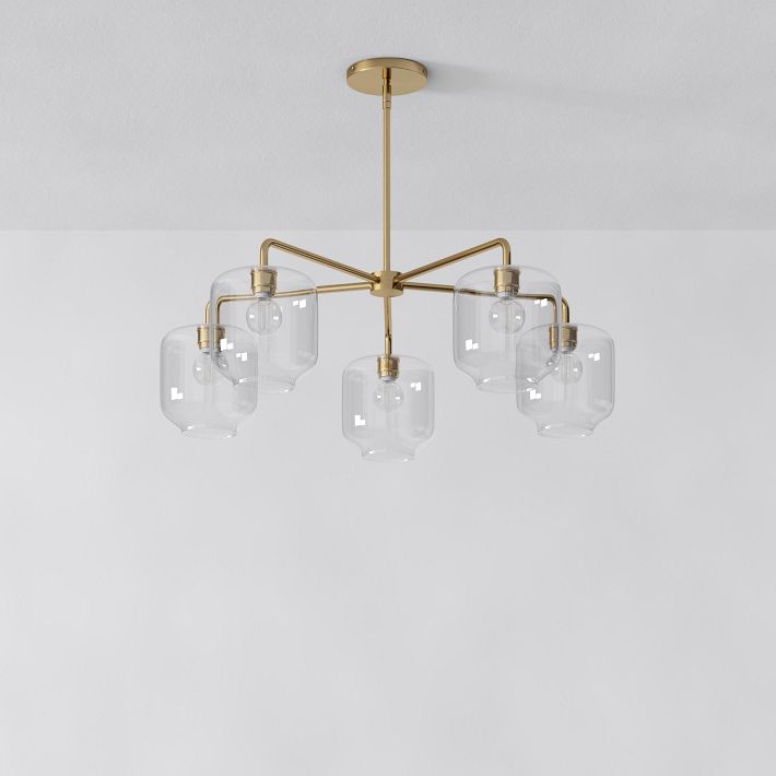 Lumivelle 5-Light Glass Chandelier – Modern Metal Round Lighting
