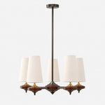 Charger l'image dans la visionneuse de galerie, 5-light Hour Rho chandelier with white velvet shades