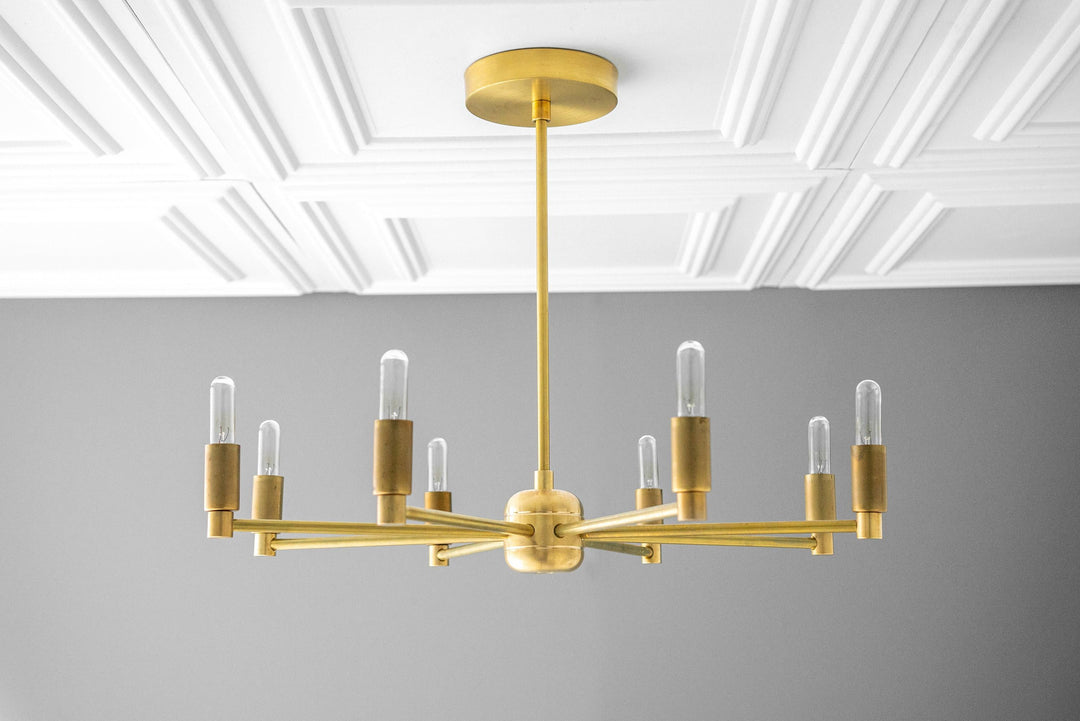 Lustre moderne Mobilux Line - Suspension à 8 bras style milieu du siècle