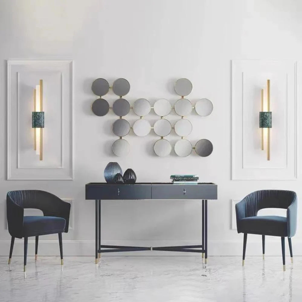 Refined Radiance Marble Accents Wall Light