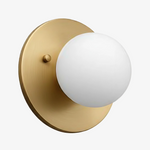 Load image into Gallery viewer, Glorica Glass Brass Wall Sconce - Frosted Globe Classic Light For Warm Ambiance

