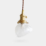 Load image into Gallery viewer, Clear ribbed glass mini pendant light