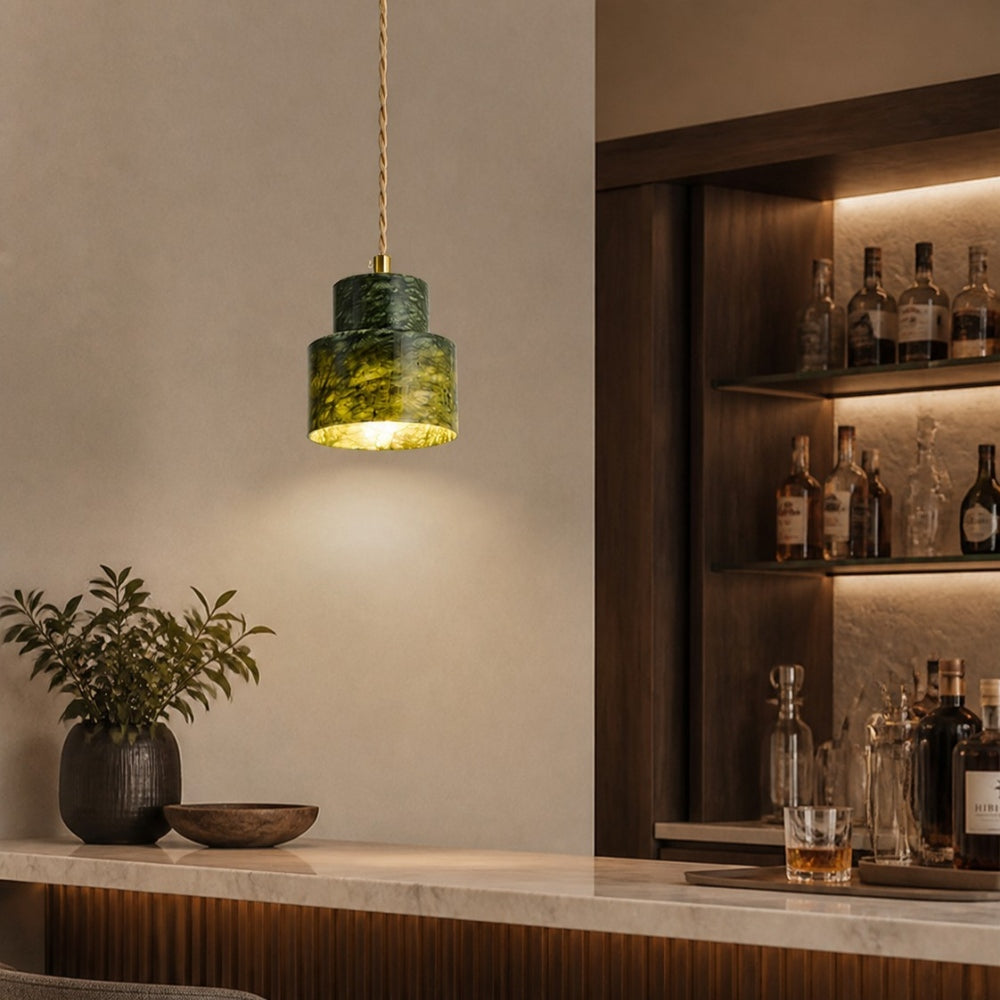 Green Jade Bedside Pendant Light