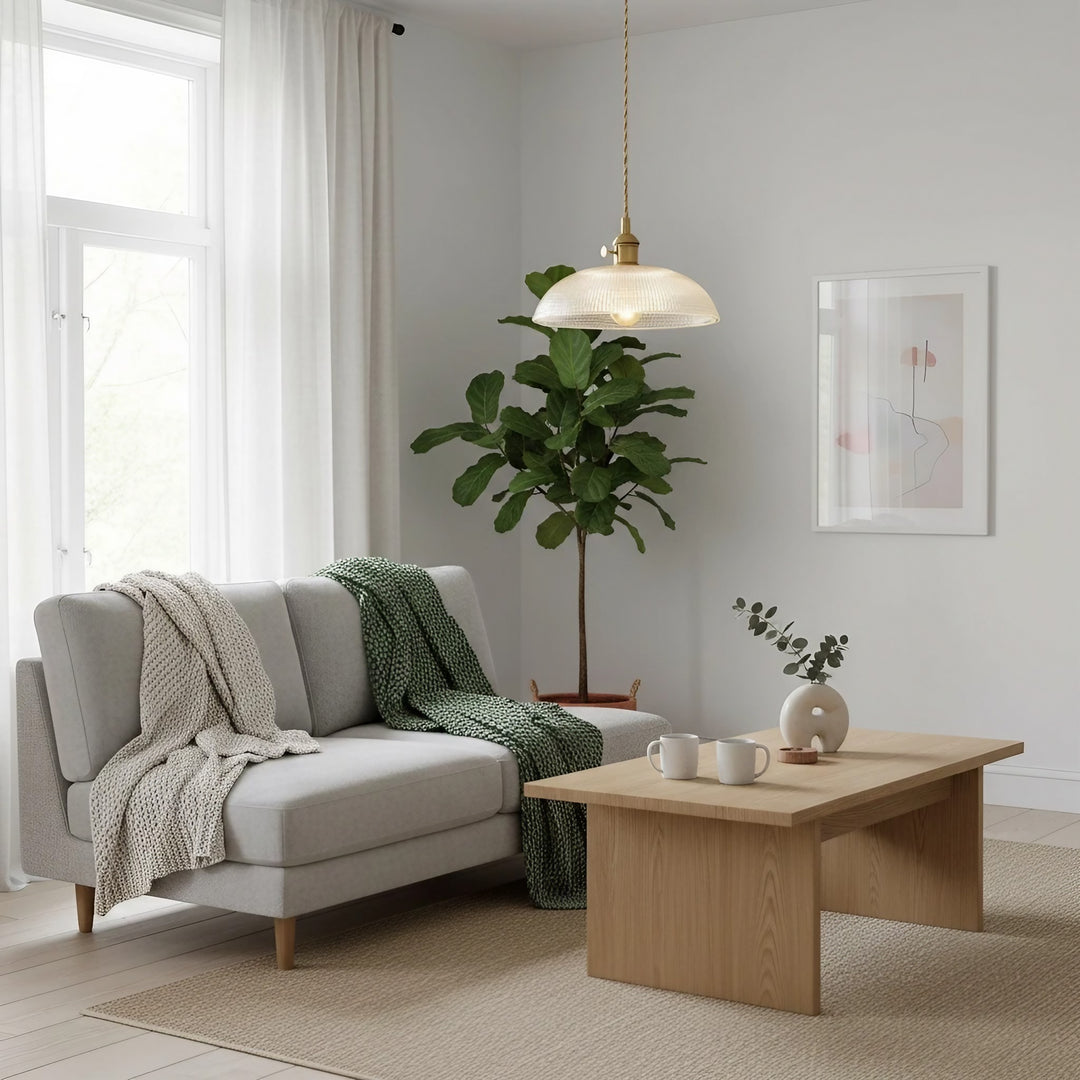 Suspension spiralée cannelée Velaris - Luminaire de plafond à silhouette bombée pour intérieur moderne