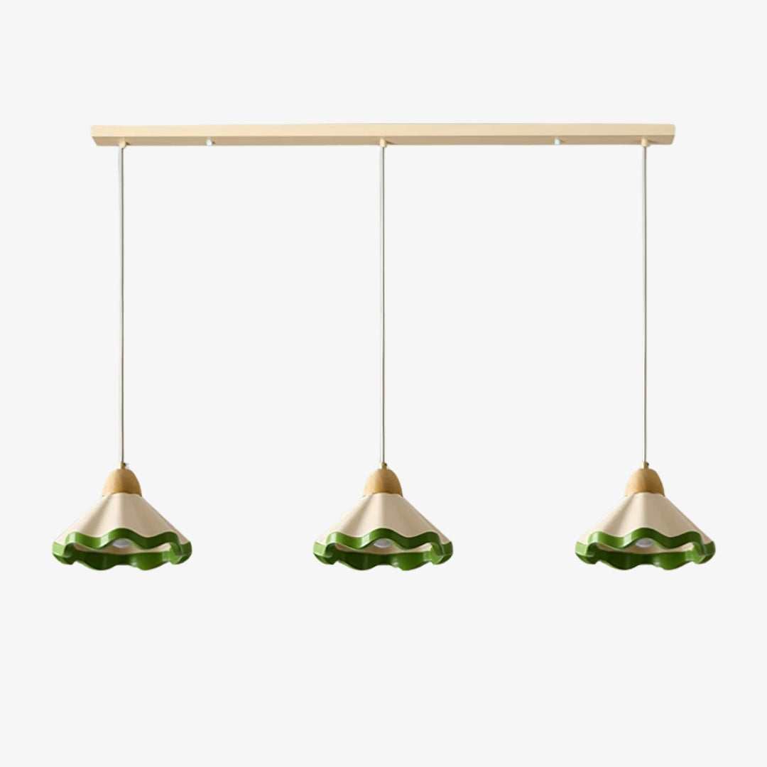 Suspension en résine en forme d'onde Resinova - Résine métallique moderne pour salles à manger et cuisines