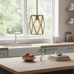 Load image into Gallery viewer, Auricyl Vintage Cage Pendant Light – Metal Cylinder Style Perfect for Dining Room