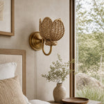 Load image into Gallery viewer, Retro Rattan Petal Wall Lamp