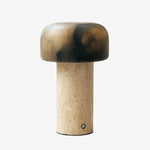 Bild in Gallery-Viewer laden, table lamp with Brown Dolomite shade and Yellow Travertine base
