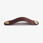 Load image into Gallery viewer, Cowhide leather and brass cabinet pull handle color and size option