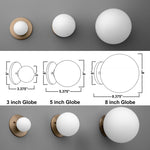 Load image into Gallery viewer, Glorica Glass Brass Wall Sconce - Frosted Globe Classic Light For Warm Ambiance

