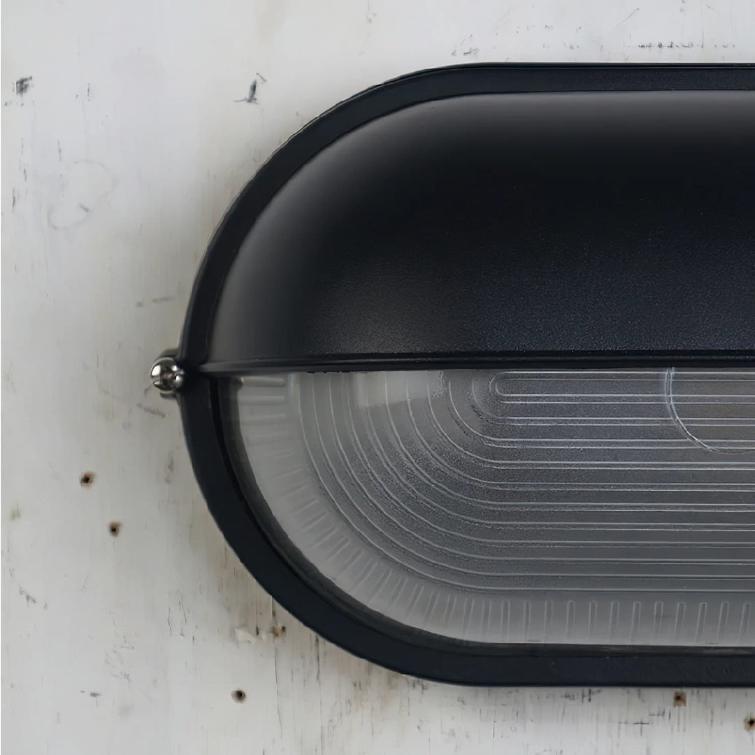 Docka Industrial Barn Wall Sconce Glass Lantern - Garage Gate Light