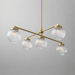Load image into Gallery viewer, Glorica Glass Frosted Glass Globe Chandelier - Brass Modern Lighting for Living Room
