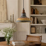 Cargar imagen en el visor de la Galería, Smoky gray glass pendant light installed above a dining table