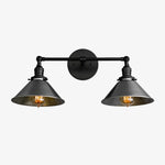 Charger l&#39;image dans la visionneuse de galerie, Conique Metal Industrial Wall Sconce with Dual Cone Shades - Vintage Metal Finish

