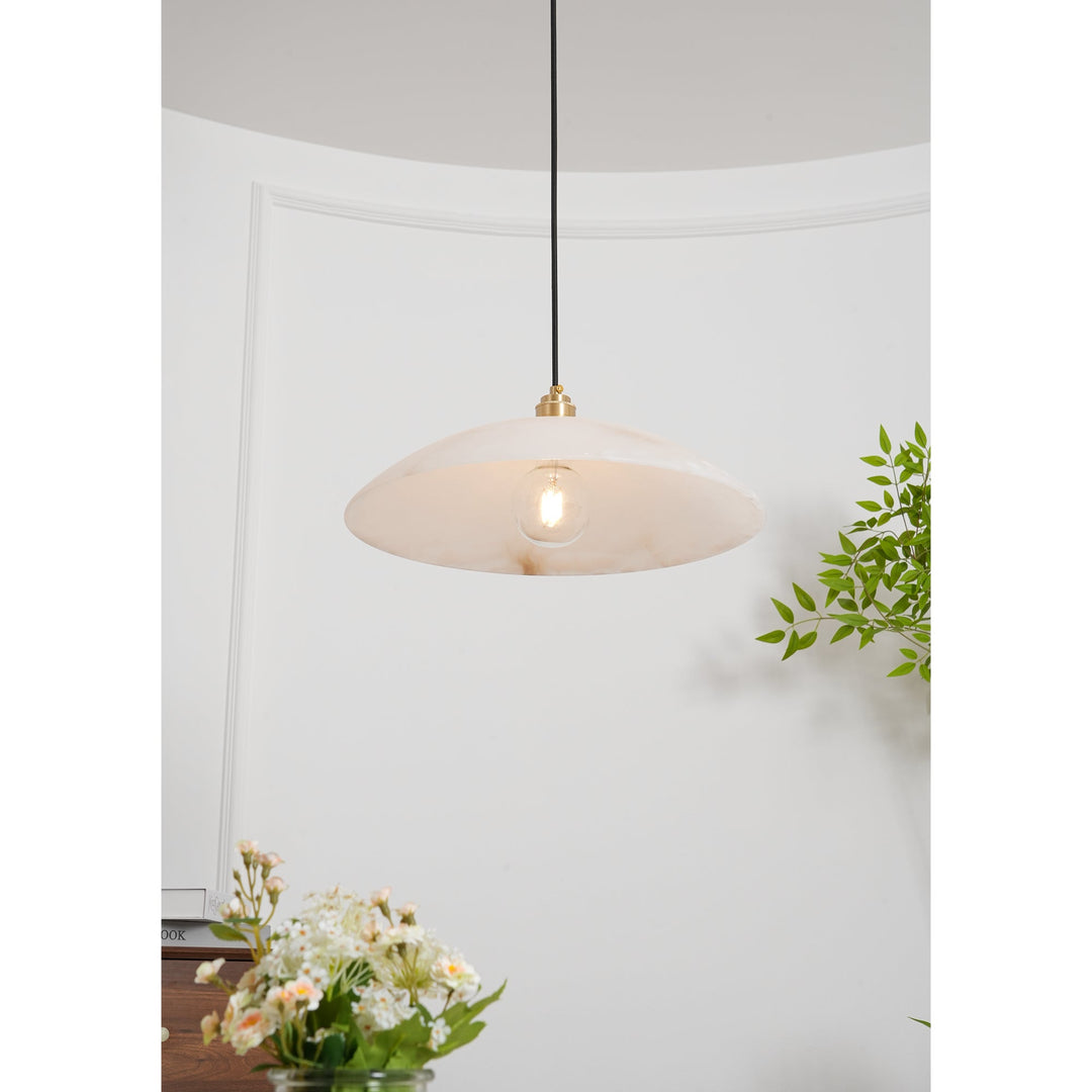 Natural Stone Plug-In Swag Pendant Light