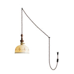 Bild in Gallery-Viewer laden, Wood Finial Ceramic Plug-In Swag Pendant